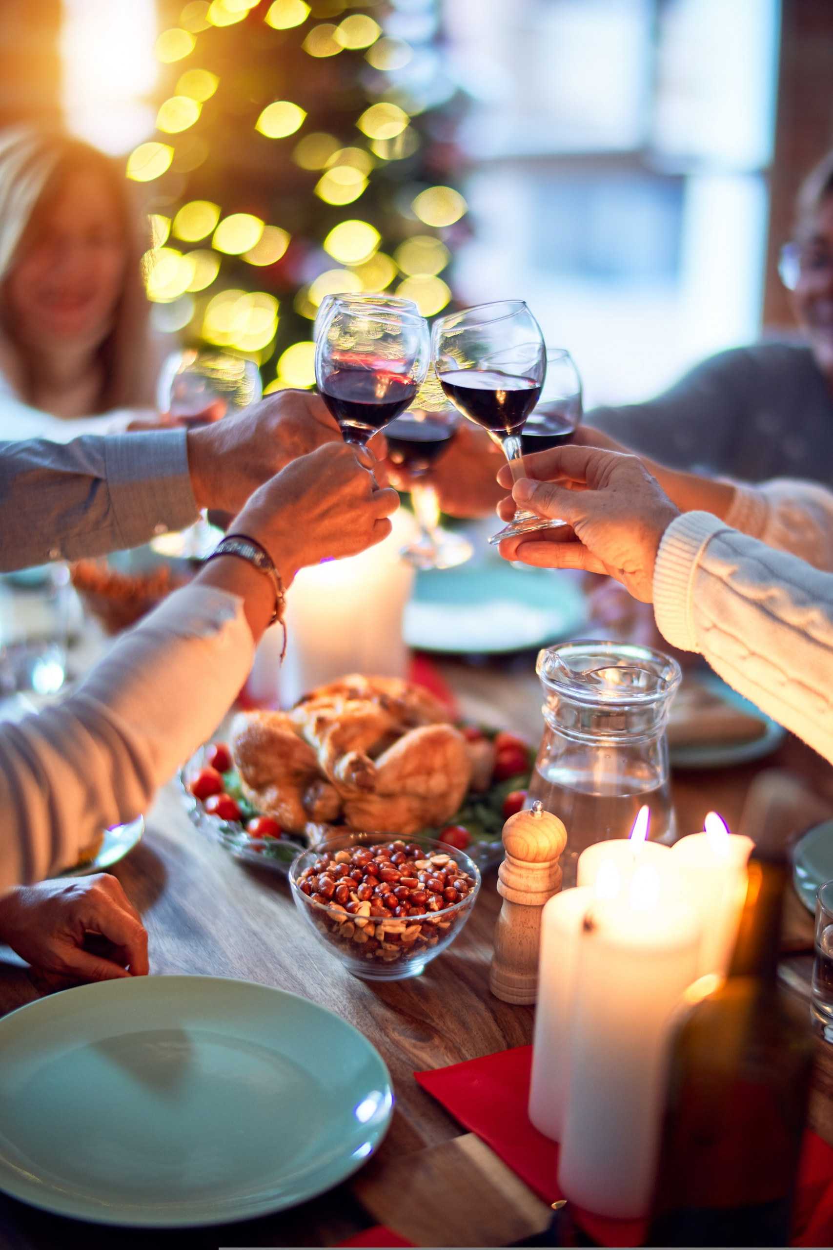 holiday wine tasting with friends