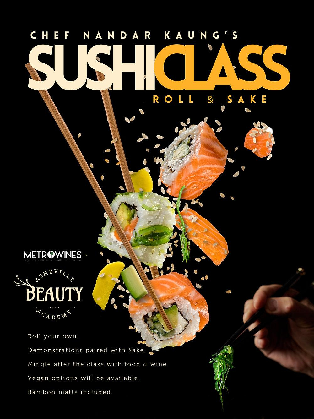 Sushi Rolling Class with Sake
